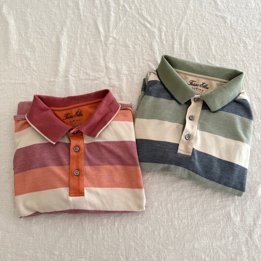 Tasso Elba Men’s Bundle of Supima Cotton Blend Polo Shirts Set of 2